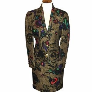 Versus Versace Gold Jacquard Skirt Suit
